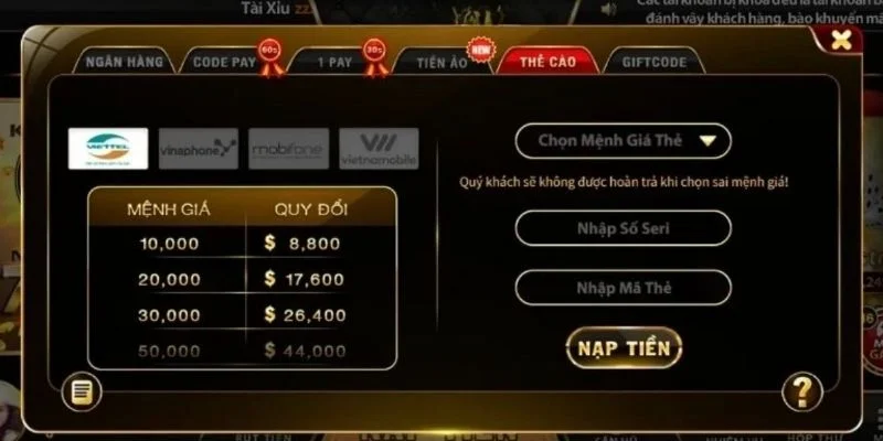 Chuyen tien the cao nhanh gon tai Go88 uy tin